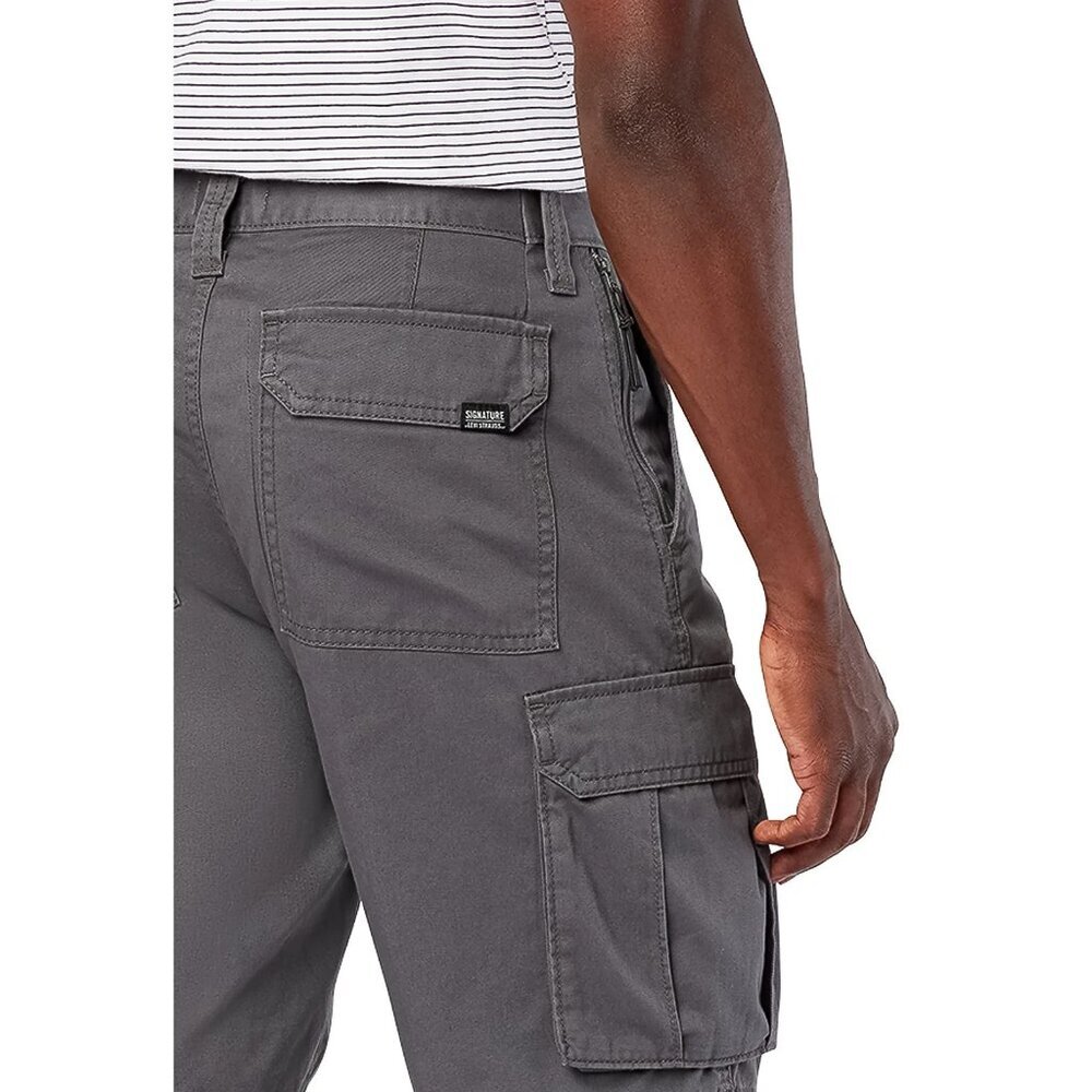 Levi Strauss Signature Men's and Big and Tall Secure Cargo Shorts, Size 30, Gray - Picture 5 of 5
